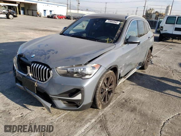 2020 BMW X1 sDrive28i with VIN WBXJG7C01L5R92602, listed as a Copart auction lot 72885942 with 37,130 mi miles. Bid and sale history available at carsss.com. Image 1.