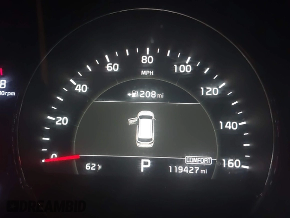 2019 Kia Sorento EX Sport V6 with VIN 5XYPH4A54KG493932, listed as a IAAI auction lot 41923939 with 119,427 mi miles. Bid and sale history available at carsss.com. Image 15.