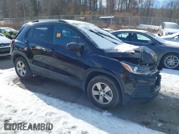 2022 Chevrolet Trax LT with VIN KL7CJPSM2NB567855, listed as a IAAI auction lot 41242877 with 87,001 mi miles. Bid and sale history available at carsss.com. Image 1.