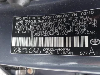 2010 Toyota Prius II z VIN JTDKN3DU9A0141787, wystawiony jako IAAI lot #42375817 z przebiegiem 270 502 mil mil oraz . Historia ofert i sprzedaży dostępna na DreamBid. Obrazek 9.