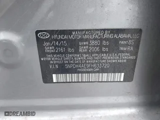 2015 Hyundai Elantra SE with VIN 5NPDH4AE9FH633720, listed as a IAAI auction lot 41983796 with 141,810 mi miles. Bid and sale history available at carsss.com. Image 9.
