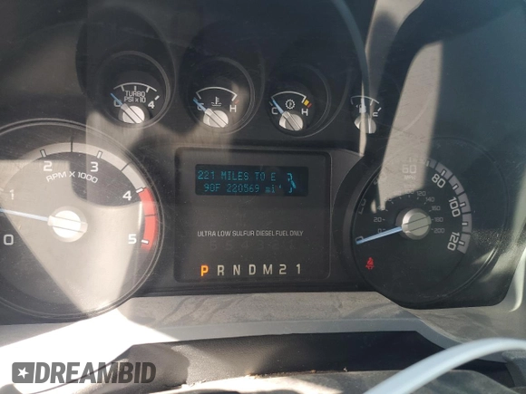 2012 Ford F-350 XL with VIN 1FT8W3DT0CEC51907, listed as a Copart auction lot 59849374 with 220,569 mi miles and Salvage Title. Bid and sale history available at DreamBid. Image 9.