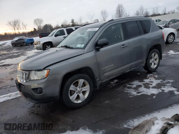 2013 Jeep Compass Latitude with VIN 1C4NJDEB5DD246108, listed as a Copart auction lot 47286445 with 106,028 mi miles and Salvage Title. Bid and sale history available at carsss.com. Image 1.