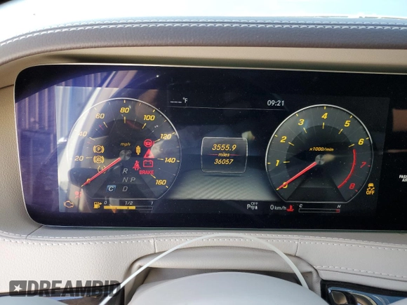 2020 Mercedes-Benz S-Class S 450 with VIN W1KUG6EB8LA559889, listed as a Copart auction lot 87282954 with 36,057 mi miles and Salvage Title. Bid and sale history available at carsss.com. Image 9.