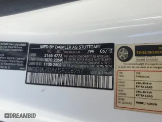 2013 Mercedes-Benz SL-Class SL 550 with VIN WDDJK7DA6DF006257, listed as a Copart auction lot 66571564 with 66,485 mi miles and Salvage Title. Bid and sale history available at carsss.com. Image 13.