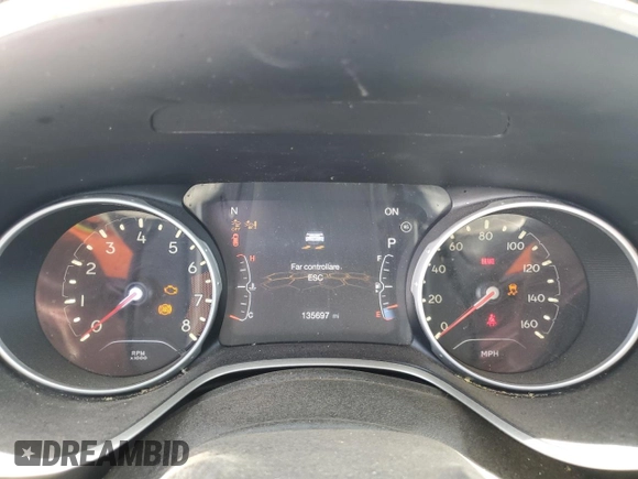 2021 Jeep Compass Limited with VIN 3C4NJCCBXMT559422, listed as a Copart auction lot 56952545 with 135,697 mi miles and Salvage title. Bid and sale history available at DreamBid. Image 9.