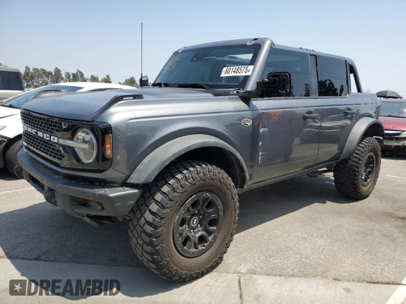 2022 Ford Bronco with VIN 1FMEE5DP6NLB38204, listed as a Copart auction lot 60148575 with 95,357 mi miles and Salvage title. Bid and sale history available at DreamBid. Image 1.