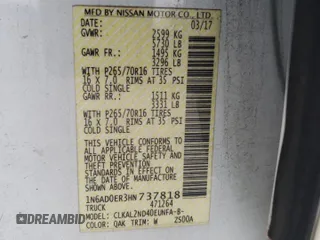 2017 Nissan Frontier SV with VIN 1N6AD0ER3HN737818, listed as a Copart auction lot 64661155 with 94,169 mi miles and Clean title. Bid and sale history available at DreamBid. Image 12.
