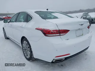 2018 Genesis G80 3.8L with VIN KMHGN4JE7JU253100, listed as a IAAI auction lot 41322591 with 76,266 mi miles. Bid and sale history available at carsss.com. Image 3.