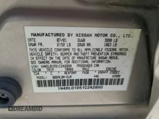 2001 Nissan Altima GXE with VIN 1N4DL01D51C242850, listed as a Copart auction lot 73544874 with 157,805 mi miles and Salvage Title. Bid and sale history available at carsss.com. Image 12.