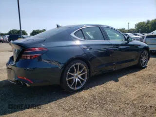 2023 Genesis G70 2.0T with VIN KMTG34TA6PU131696, listed as a Copart auction lot 69596114 with 29,968 mi miles and Salvage Title. Bid and sale history available at DreamBid. Image 3.