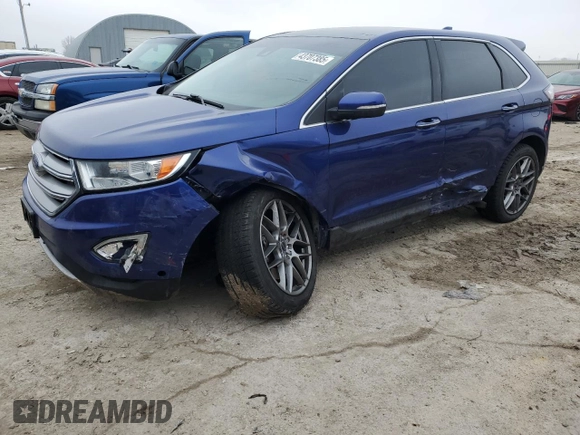 2015 Ford Edge Titanium z VIN 2FMPK4K82FBB73279, wystawiony jako Copart lot #43707385 z przebiegiem 146 111 mil mil oraz Szkoda całkowita • Salvage title. Historia ofert i sprzedaży dostępna na DreamBid. Obrazek 1.