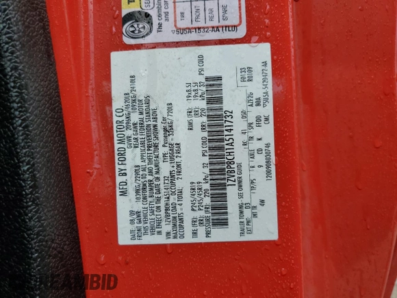 2010 Ford Mustang GT with VIN 1ZVBP8CH1A5141732, listed as a Copart auction lot 57885605 with 92,882 mi miles and Salvage title. Bid and sale history available at DreamBid. Image 12.