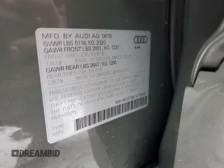 2019 Audi Q3 Premium with VIN WA1AECF38K1075626, listed as a Copart auction lot 38745543 with 72,261 mi miles. Bid and sale history available at carsss.com. Image 12.