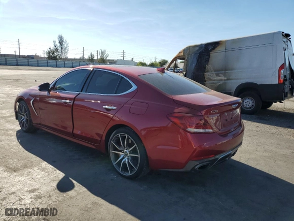 2020 Genesis G70 3.3T with VIN KMTG34LEXLU057731, listed as a Copart auction lot 48794325 with 93,504 mi miles and Salvage Title. Bid and sale history available at carsss.com. Image 2.