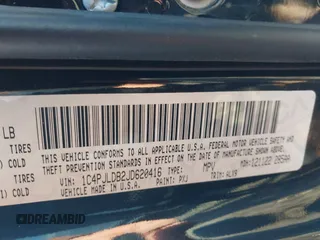 2018 Jeep Cherokee Limited с VIN 1C4PJLDB2JD620416, выставлен на аукционе IAAI как лот 41818047 с пробегом 68 461 миль миль и . История ставок и продаж доступна на DreamBid. Изображение 9.