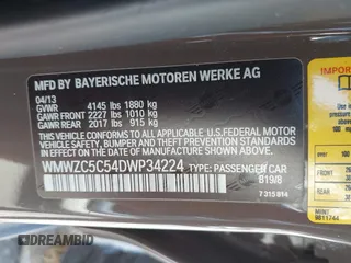2013 MINI Countryman S ALL4 with VIN WMWZC5C54DWP34224, listed as a IAAI auction lot 42141400 with 33,307 mi miles and . Bid and sale history available at DreamBid. Image 9.