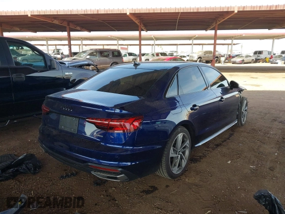 2021 Audi A4 S line Premium Plus with VIN WAUEAAF47MA037157, listed as a IAAI auction lot 41618829 with 44,408 mi miles and . Bid and sale history available at DreamBid. Image 4.