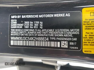 2019 MINI Hardtop 4 Door Cooper S with VIN WMWXU3C54K2H88834, listed as a Copart auction lot 62395595 with 34,388 mi miles and Salvage title. Bid and sale history available at DreamBid. Image 12.