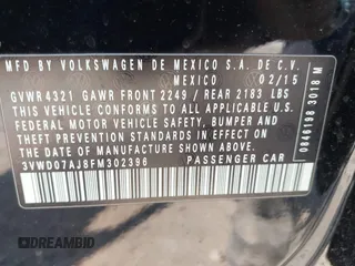 2015 Volkswagen Jetta SE с VIN 3VWD07AJ8FM302396, выставлен на аукционе IAAI как лот 42466054 с пробегом 130 356 миль миль и . История ставок и продаж доступна на DreamBid. Изображение 9.