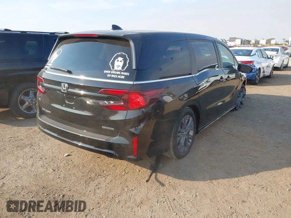 2025 Honda Odyssey Touring with VIN 5FNRL6H81SB011122, listed as a IAAI auction lot 41402170 with 2,968 mi miles and . Bid and sale history available at DreamBid. Image 4.