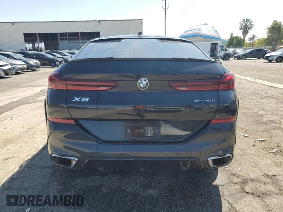 2025 BMW X6 xDrive40i with VIN 5UX33EX00S9W74492, listed as a Copart auction lot 52379805 with 0 mi miles and Clean Title. Bid and sale history available at carsss.com. Image 6.