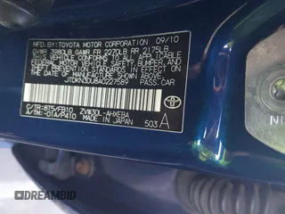 2010 Toyota Prius II with VIN JTDKN3DU8A0227589, listed as a IAAI auction lot 42190948 with 213,328 mi miles and . Bid and sale history available at DreamBid. Image 9.