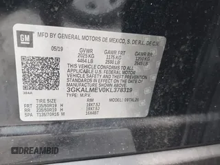 2019 GMC Terrain SLE with VIN 3GKALMEV0KL378319, listed as a IAAI auction lot 40805830 with 94,544 mi miles. Bid and sale history available at carsss.com. Image 9.
