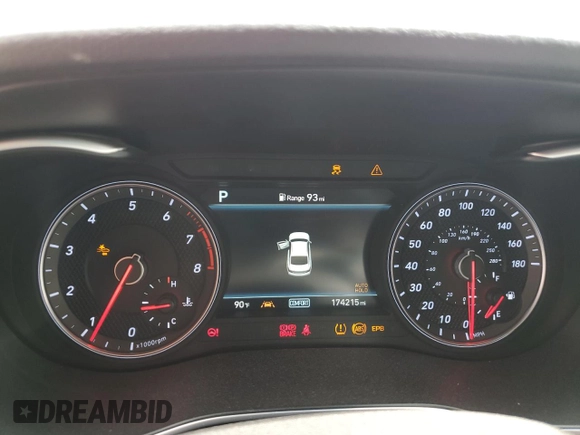2020 Genesis G70 2.0T with VIN KMTG44LA6LU048650, listed as a Copart auction lot 59025025 with 174,215 mi miles and Salvage title. Bid and sale history available at DreamBid. Image 9.