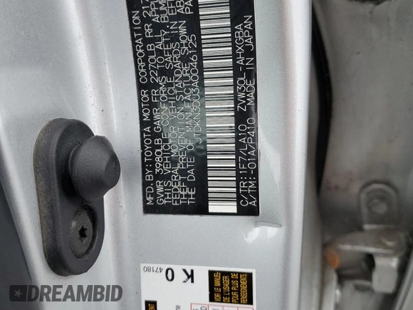 2010 Toyota Prius II with VIN JTDKN3DU3A0046125, listed as a Copart auction lot 45037195 with 137,728 mi miles and Salvage Title. Bid and sale history available at DreamBid. Image 13.