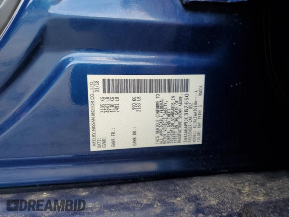 2018 Nissan Maxima SL with VIN 1N4AA6AP9JC382650, listed as a Copart auction lot 61552515 with 109,746 mi miles and Salvage title. Bid and sale history available at DreamBid. Image 12.