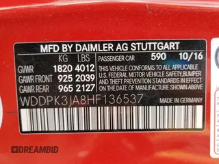 2017 Mercedes-Benz SLC 300 z VIN WDDPK3JA8HF136537, wystawiony jako Copart lot #59654803 z przebiegiem 40 503 mil mil oraz Nie do naprawy • Non repairable. Historia ofert i sprzedaży dostępna na DreamBid. Obrazek 13.