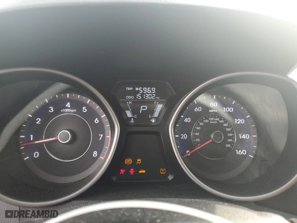 2012 Hyundai Elantra Limited with VIN 5NPDH4AE3CH144290, listed as a Copart auction lot 46850955 with 151,302 mi miles and Salvage Title. Bid and sale history available at carsss.com. Image 9.