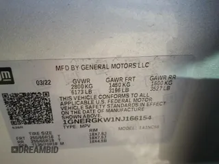 2022 Chevrolet Traverse LT Cloth with VIN 1GNERGKW1NJ166154, listed as a Copart auction lot 47476985 with 34,793 mi miles and Salvage Title. Bid and sale history available at carsss.com. Image 13.