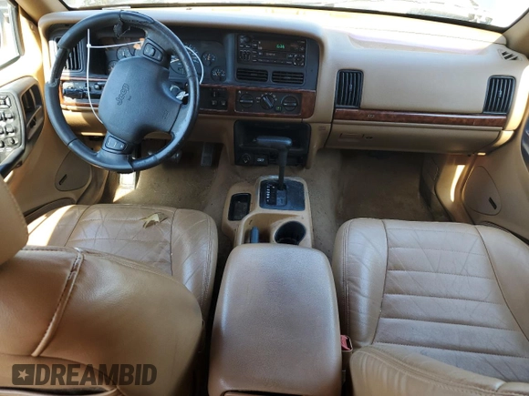 1998 Jeep Grand Cherokee with VIN 1J4FX48S8WC281615, listed as a Copart auction lot 77305594 with 128,393 mi miles and Salvage title. Bid and sale history available at DreamBid. Image 8.