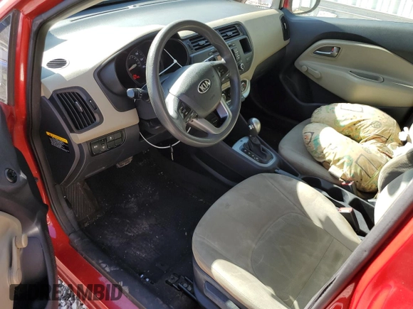 2014 Kia Rio LX with VIN KNADM4A37E6356601, listed as a Copart auction lot 71753504 with 166,142 mi miles and Salvage Title. Bid and sale history available at DreamBid. Image 8.