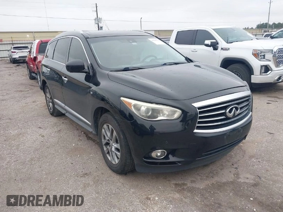 2014 Infiniti QX60 with VIN 5N1AL0MM4EC549212, listed as a IAAI auction lot 41618713 with 100,039 mi miles. Bid and sale history available at carsss.com. Image 1.