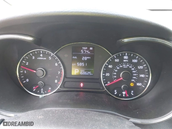 2016 Kia Forte 5-Door LX with VIN KNAFK5A82G5586927, listed as a IAAI auction lot 41396353 with 168,625 mi miles. Bid and sale history available at carsss.com. Image 7.