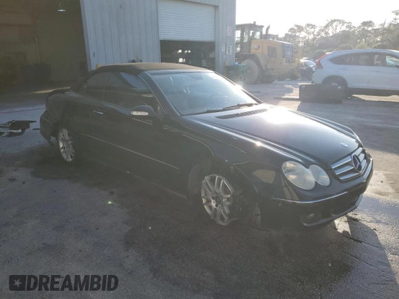 2009 Mercedes-Benz CLK 350 with VIN WDBTK56F19T103518, listed as a Copart auction lot 44406055 with 145,634 mi miles and Salvage title. Bid and sale history available at DreamBid. Image 4.
