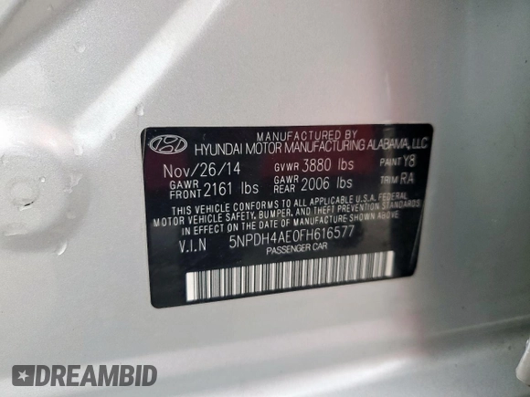 2015 Hyundai Elantra SE z VIN 5NPDH4AE0FH616577, wystawiony jako Copart lot #53260665 z przebiegiem 109 531 mil mil oraz Czysty tytuł • Clean title. Historia ofert i sprzedaży dostępna na DreamBid. Obrazek 12.