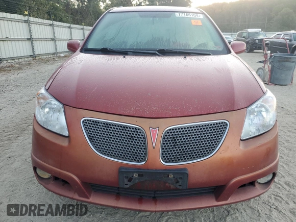 2005 Pontiac Vibe with VIN 5Y2SL63815Z450134, listed as a Copart auction lot 77166104 with 292,078 mi miles and Salvage Title. Bid and sale history available at carsss.com. Image 5.
