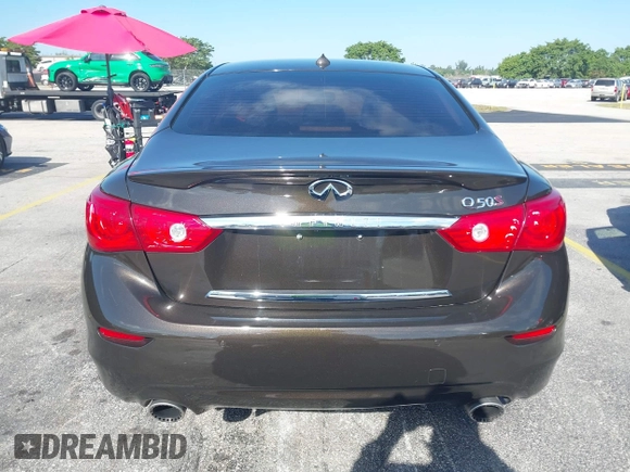 2016 Infiniti Q50 Red Sport 400 with VIN JN1FV7AR4GM451987, listed as a IAAI auction lot 41891826 with 64,931 mi miles and . Bid and sale history available at DreamBid. Image 16.