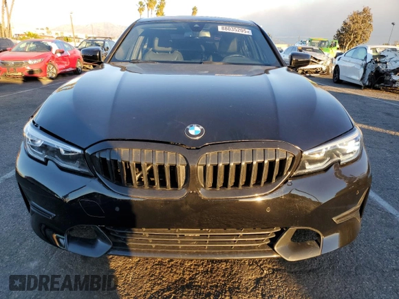 2022 BMW 3 Series 330i with VIN 3MW5R1J04N8C27833, listed as a Copart auction lot 88035205 with 35,518 mi miles and Salvage Title. Bid and sale history available at carsss.com. Image 5.