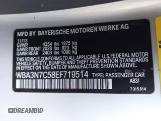 2014 BMW 4 Series 428i with VIN WBA3N7C58EF719514, listed as a IAAI auction lot 42310537 with 82,573 mi miles and . Bid and sale history available at DreamBid. Image 9.