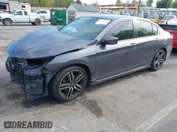 2016 Honda Accord Sport with VIN 1HGCR2F57GA127299, listed as a IAAI auction lot 42028396 with 122,956 mi miles and . Bid and sale history available at DreamBid. Image 2.