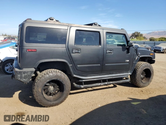 2006 Hummer H2 with VIN 5GRGN23U96H101430, listed as a Copart auction lot 75453514 with 168,958 mi miles and Salvage Title. Bid and sale history available at carsss.com. Image 3.