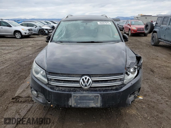 2014 Volkswagen Tiguan SEL with VIN WVGBV3AX2EW596929, listed as a Copart auction lot 46267875 with Not provided miles and Salvage title. Bid and sale history available at DreamBid. Image 5.