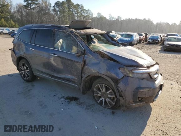 2021 Honda Pilot Elite with VIN 5FNYF6H06MB041491, listed as a Copart auction lot 46832545 with 95,769 mi miles and Salvage Title. Bid and sale history available at carsss.com. Image 4.