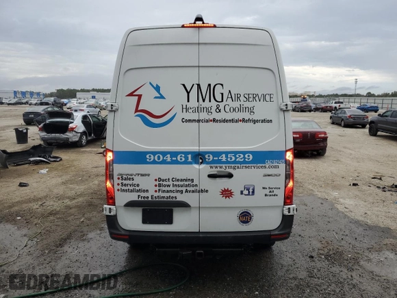 2021 Mercedes-Benz Sprinter Cargo with VIN W1Y4EBHY6MT061393, listed as a Copart auction lot 44793745 with 94,356 mi miles and Non Repairable. Bid and sale history available at carsss.com. Image 6.