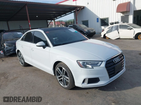 2018 Audi A3 Sedan Premium with VIN WAUAUGFF7J1069760, listed as a IAAI auction lot 41687581 with 70,980 mi miles. Bid and sale history available at carsss.com. Image 1.